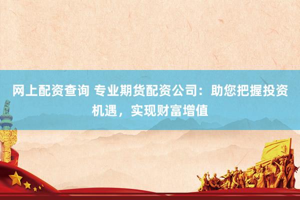 网上配资查询 专业期货配资公司：助您把握投资机遇，实现财富增值