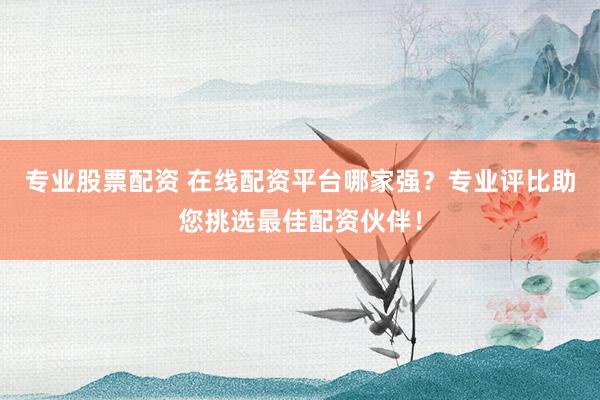 专业股票配资 在线配资平台哪家强？专业评比助您挑选最佳配资伙伴！