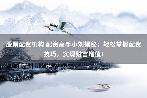 股票配资机构 配资高手小刘揭秘：轻松掌握配资技巧，实现财富增值！