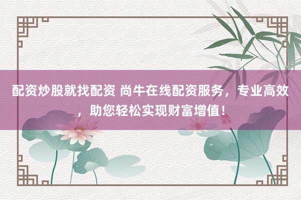 配资炒股就找配资 尚牛在线配资服务，专业高效，助您轻松实现财富增值！