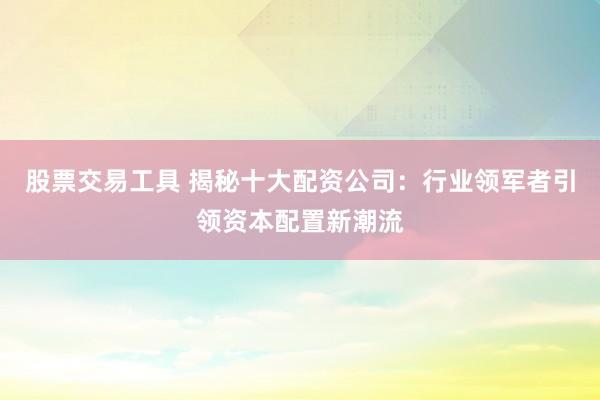 股票交易工具 揭秘十大配资公司：行业领军者引领资本配置新潮流