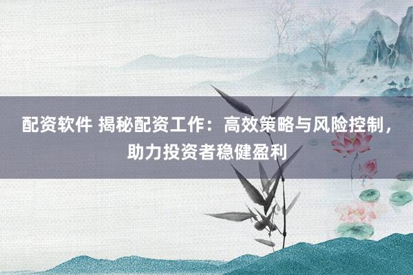 配资软件 揭秘配资工作：高效策略与风险控制，助力投资者稳健盈利