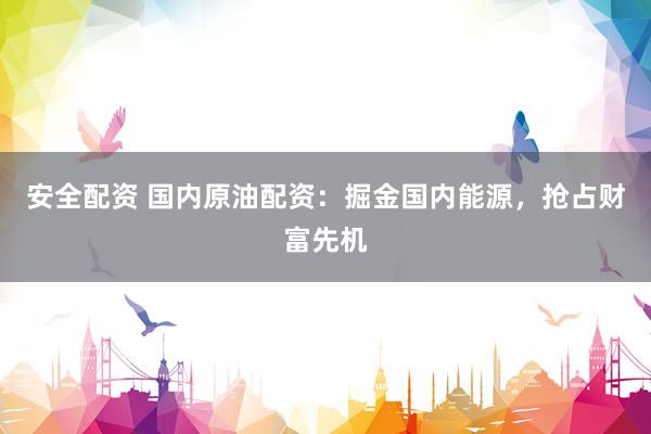 安全配资 国内原油配资：掘金国内能源，抢占财富先机