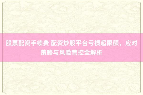 股票配资手续费 配资炒股平台亏损超限额,应对策略与风险管控全解析