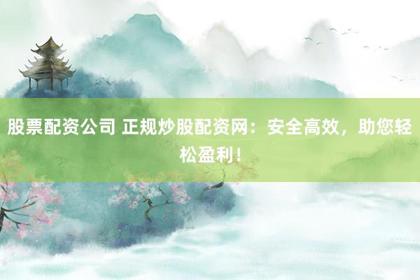 股票配资公司 正规炒股配资网：安全高效，助您轻松盈利！